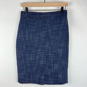 J. Crew No. 2 Pencil Navy Wool Blend Pencil Skirt Size 0